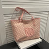 Geometric Print Tote Bag with Matching Coin Purse