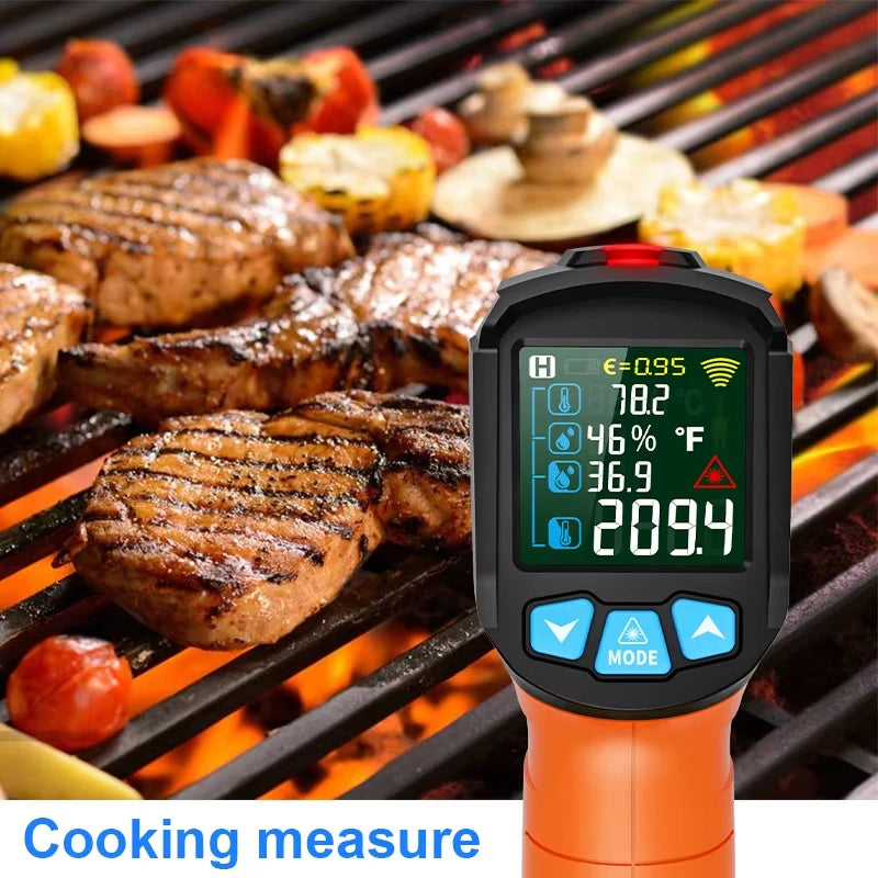 High-Temperature Infrared Thermometer with Color Screen and Humidity Sensing