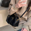 Vintage PU Leather Crossbody Shoulder Bag – Solid Color Retro Handbag