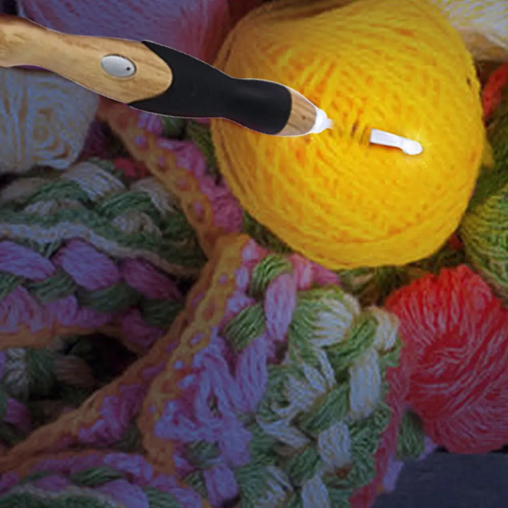 LED Lighted Crochet Hook Set with USB Rechargeable Handle