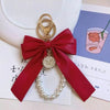 Elegant Pearl Bow Keychains for Bags and Accessories