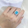 Paraiba-Style Zircon Cocktail Ring in Sterling Silver