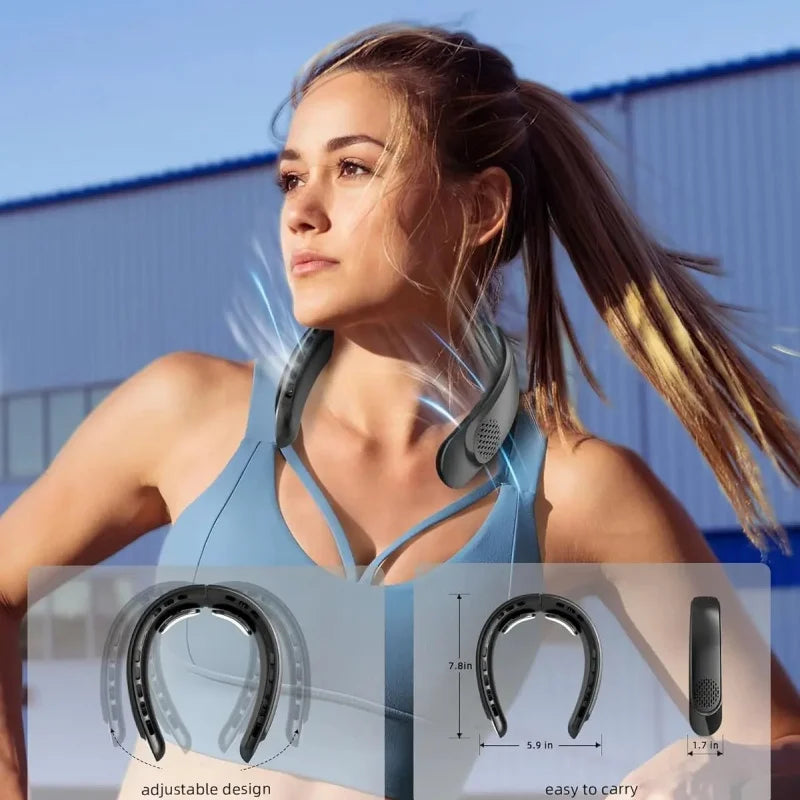 Portable Bladeless Neck Fan with 4000mAh Battery & LED Display