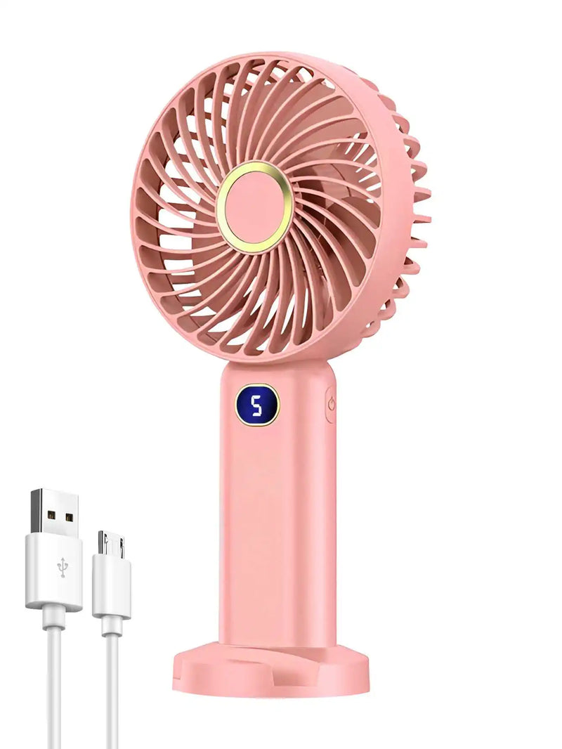 Portable Rechargeable Handheld Fan with Digital Display
