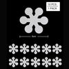 Ten white snowflake anti-slip shower stickers packaged in one pack