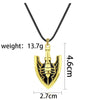 Gold-colored pendant necklace featuring a stylized trident design, measuring 4.6cm in height.