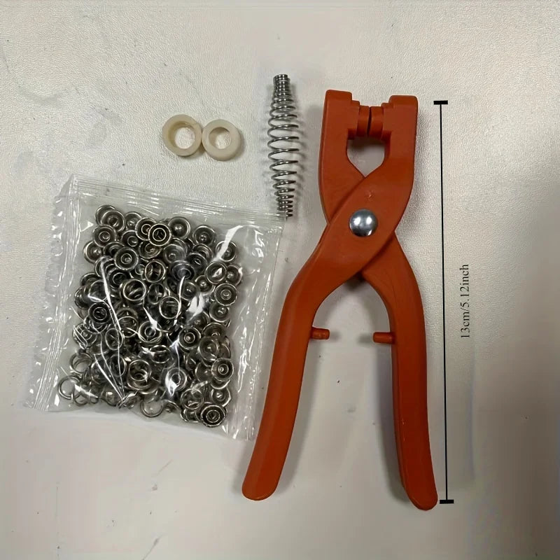 Snap Button Kit with Manual Press Pliers for DIY Sewing