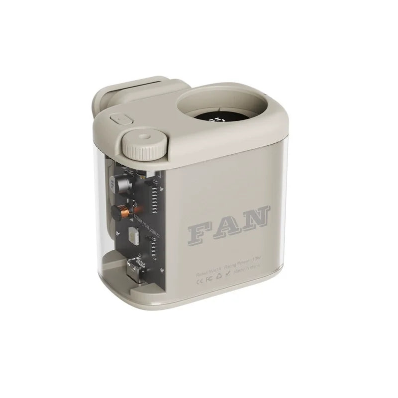 Portable 360° Clip-On Fan with Digital Display