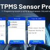 A diagram showing four methods for TPMS sensor programming using an XTOOL TP150 tool.
