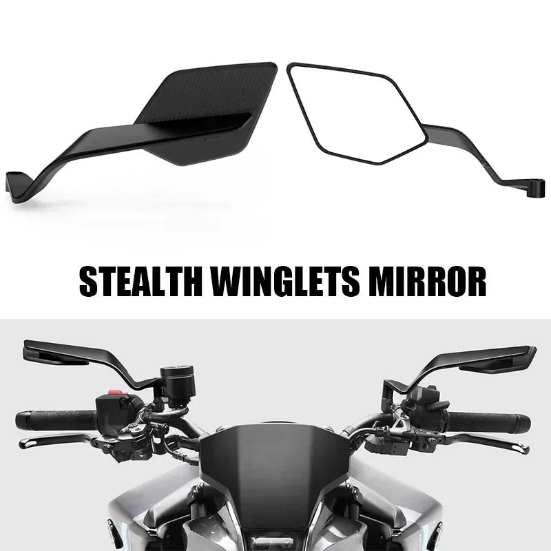 Universal Motorcycle Side Mirrors with Adjustable Winglets