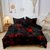 Geometric Grid Print Duvet Cover Set with Pillowcases