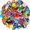 A colorful assortment of fun PVC shoe charms for sandals and beach bags.