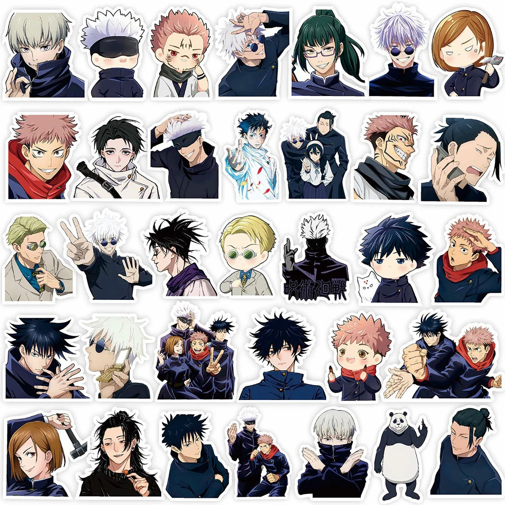 Jujutsu Kaisen Anime Sticker Pack – 80 Waterproof Decals