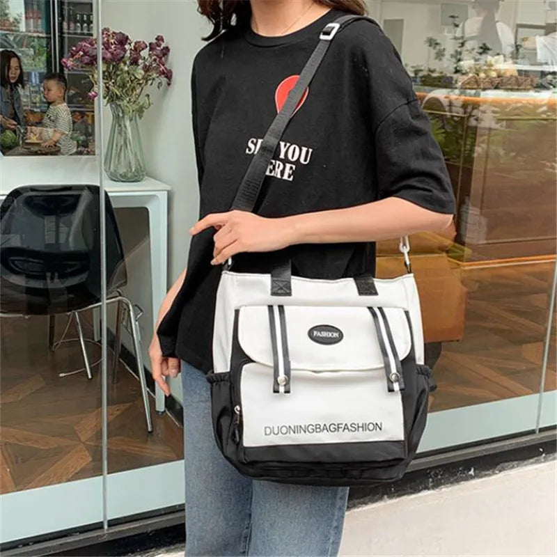 Everyday Nylon Tote Bag with Crossbody Strap