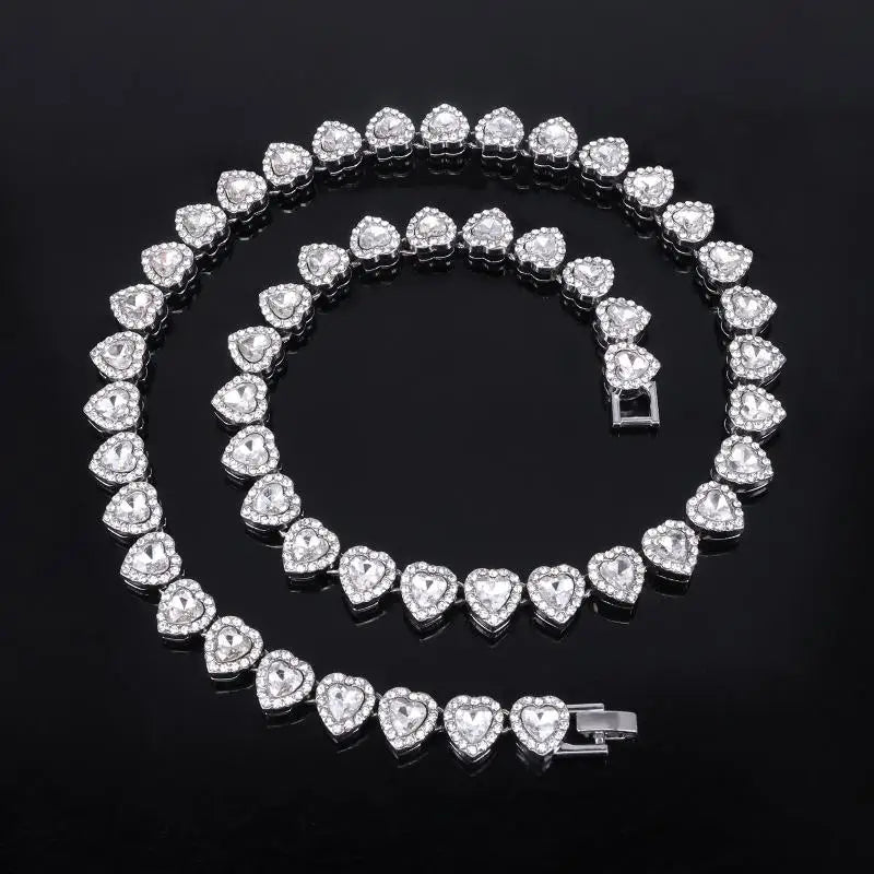 Sparkling Rhinestone Statement Necklace and Bracelet Set
