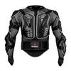 Black motocross armor jacket featuring protective padding and mesh detailing