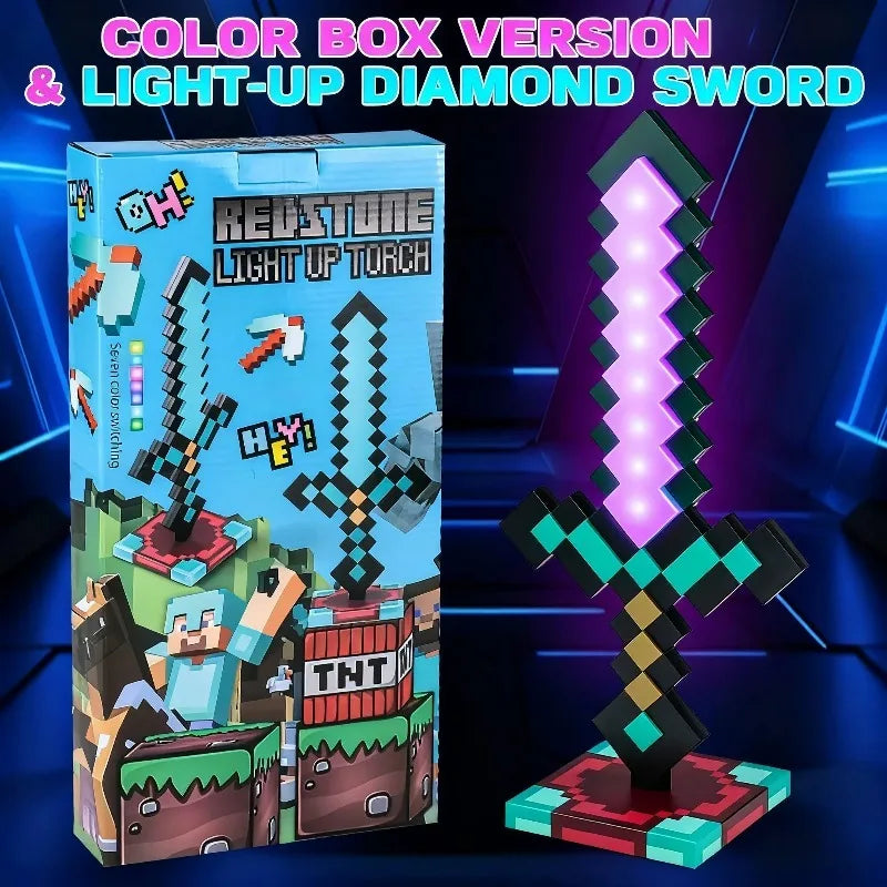 Color box version and light-up diamond sword product display