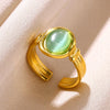 Vintage Oval Opal Ring with Adjustable Gold Band