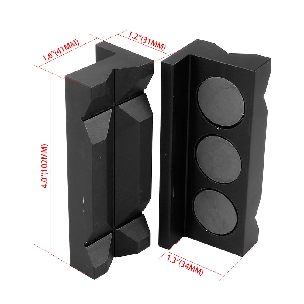 Magnetic Aluminum Vise Jaw Inserts for Machinists