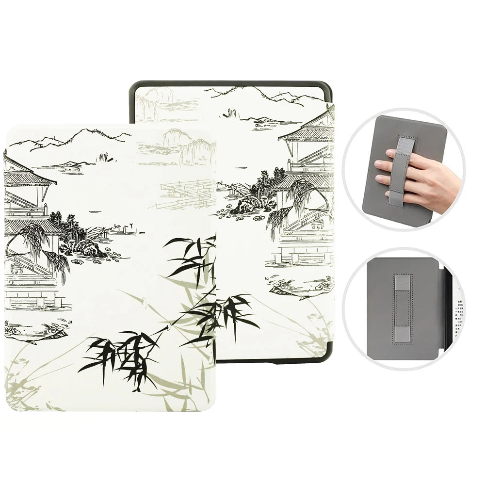 Premium Leather Case for Kindle Paperwhite (2024) with Hand Strap & Auto Sleep/Wake