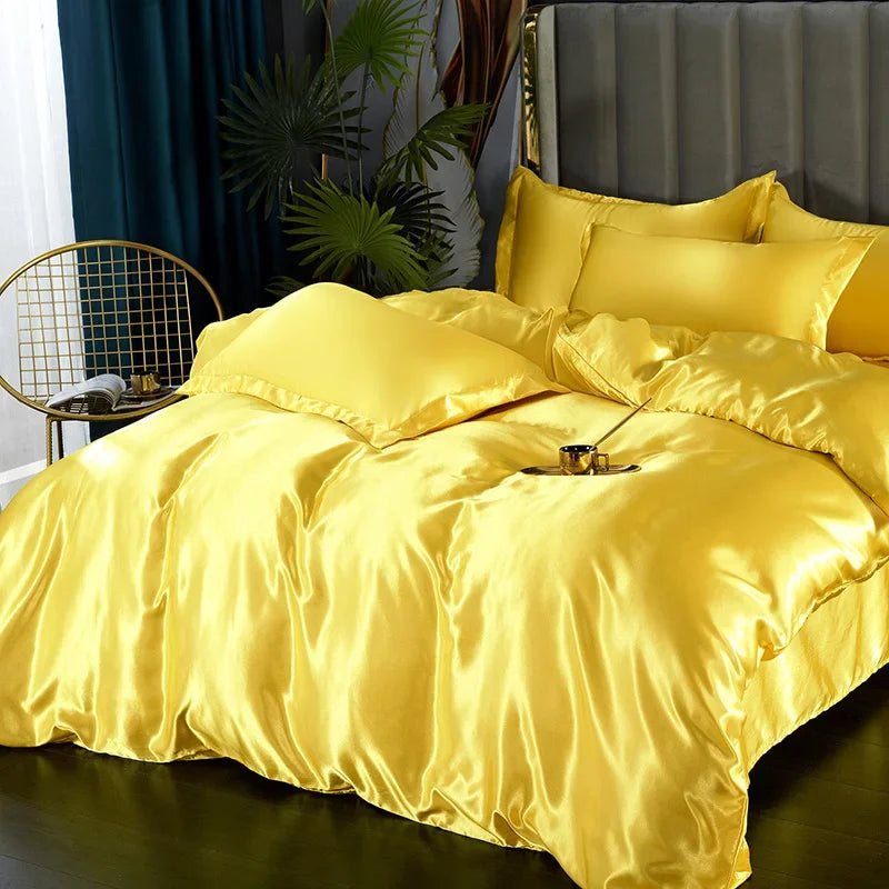 Luxuriöses Satin-Bettwäsche-Set mit Bettbezug