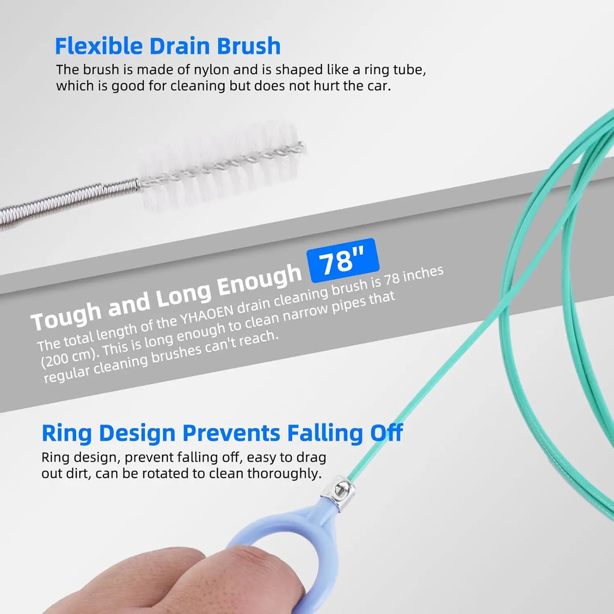 Flexible Car Drain Cleaning Brush for Sunroof and Sunroof Drains