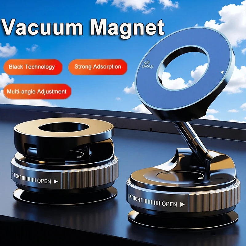 Magnetic Car Phone Mount with Vacuum Suction