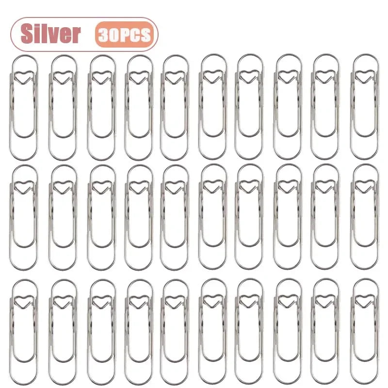 Heart-Shaped Metal Pen Clips for Notebooks and Journals