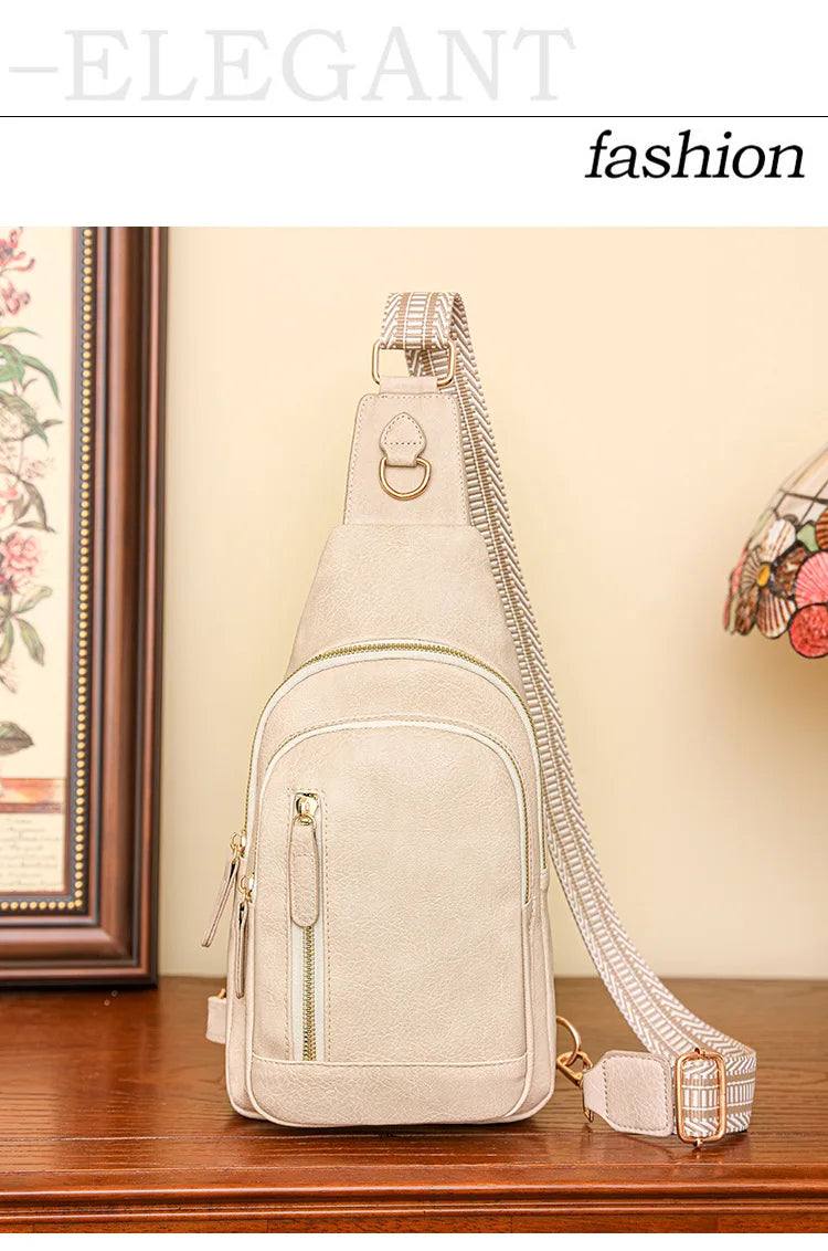 Elegant PU Leather Crossbody Sling Bag for Women