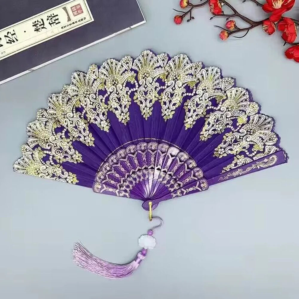 Elegant Hanfu Folding Fan for Dance, Parties & Home Decor