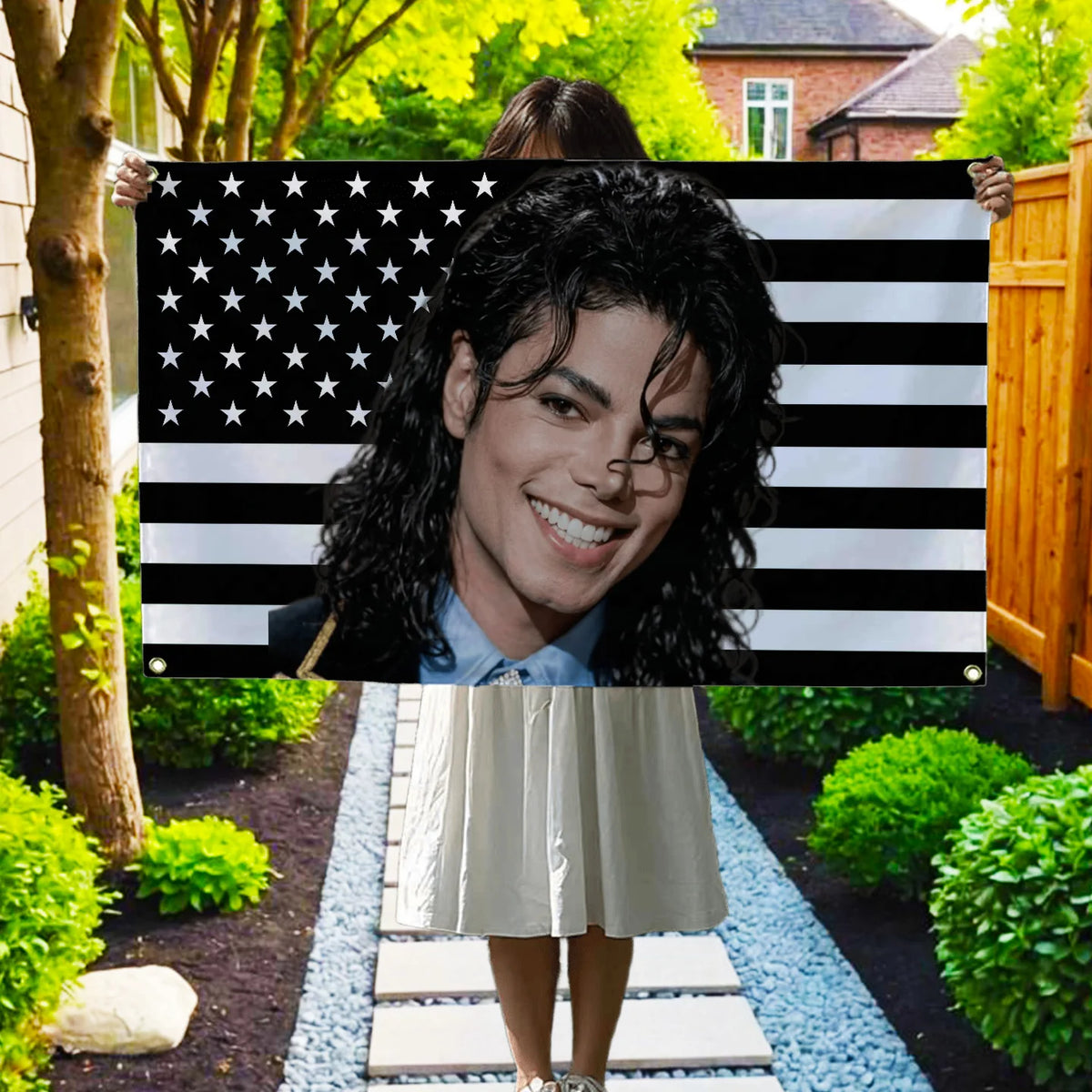 Michael Jackson Tribute Flag - Black American Tapestry Wall Hanging