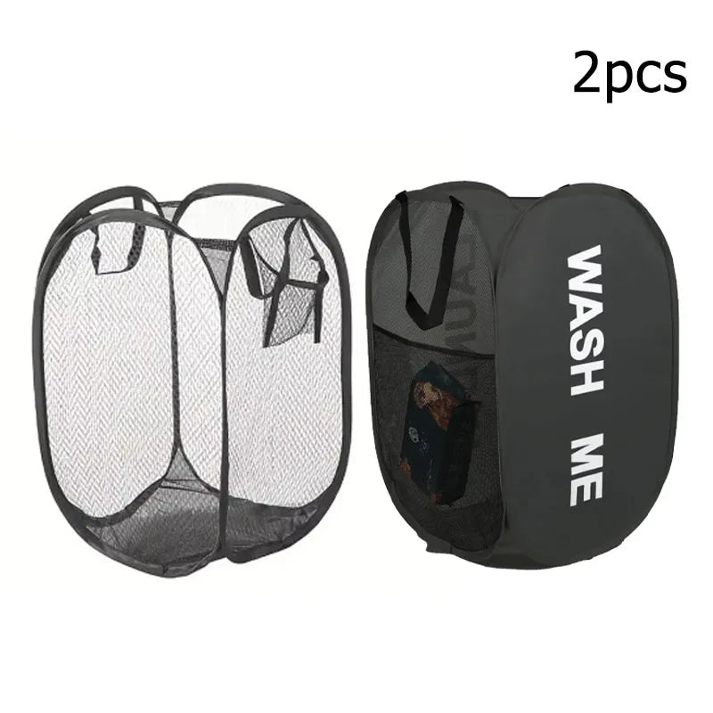 Foldable Mesh Laundry Basket with Pop-Up Design