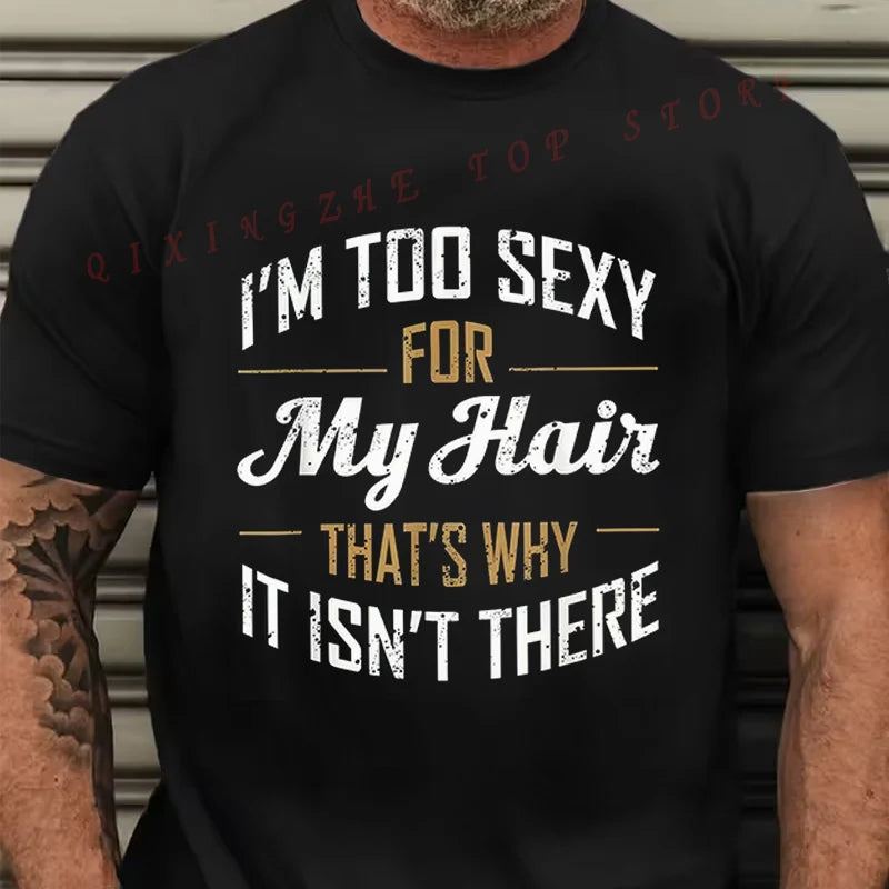 Witziges T-Shirt mit Glatzen-Witz