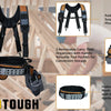 Heavy-Duty Carpenter Tool Belt with Suspenders and Pouch Set