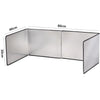 Foldable stainless steel splatter guard for stovetop with dimensions 80cm long and 30cm high
