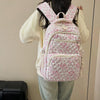 Floral Quilted Backpack Set with Crossbody Bag