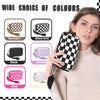 Checkered Zip-Around Wallet with Clear ID Window
