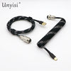 Handcrafted Coiled USB-A to Type-C Cable for Mechanical Keyboards