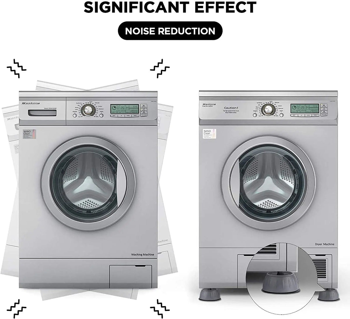 Anti-Vibration Feet Pads for Washing Machine & Furniture