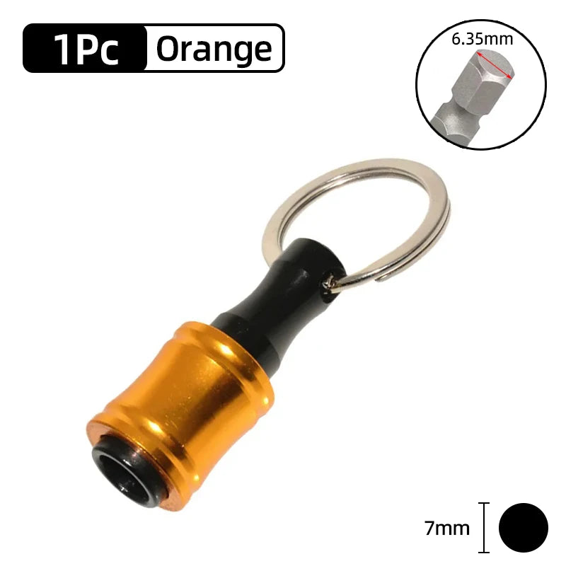 1/4" Hex Quick-Change Screwdriver Bit Holder with Keychain