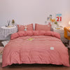100% Cotton Duvet Cover Set with Plaid Stripe – Breathable & Skin-Friendly