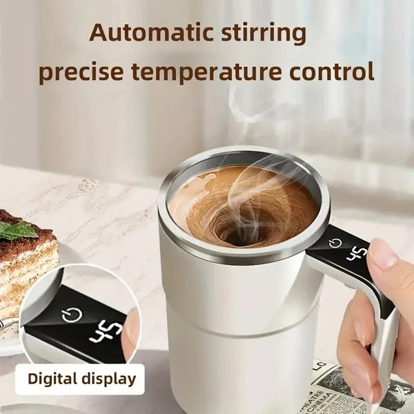 Smart Self-Stirring Coffee Mug with Digital Temperature Display