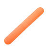 An orange portable toothbrush travel case with a smooth, cylindrical design.