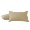 A pair of beige soft microfiber pillowcases with envelope closure.