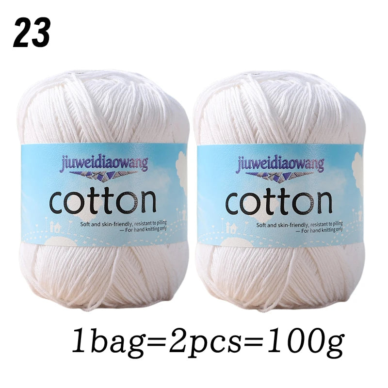 Premium 100% Cotton Yarn – Medium-Fine Weight for All-Season Knitting