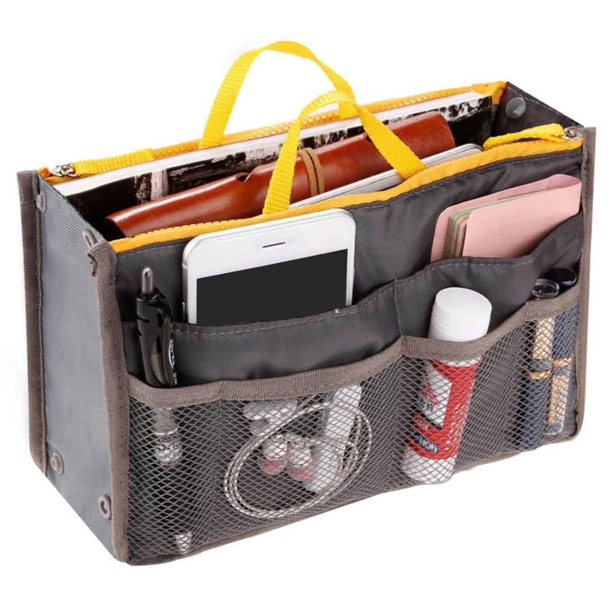 Nylon Handbag Organizer with Multiple Pockets