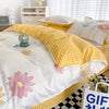 Floral Print 100% Cotton Duvet Cover Set with Two Pillow Shams
