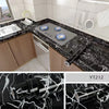 Black marble effect self-adhesive PVC film used on kitchen countertops and cabinets
