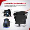 A black LED strobe light wiring harness kit featuring a sturdy switch and various electrical connections.