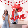 Red Love Letter Balloon Set with Rose Petals for Valentine's Day & Anniversary